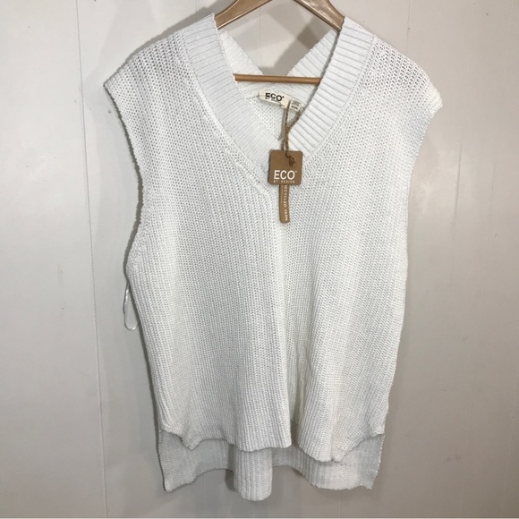 Eco by Design Sweater Vest White Medium - Picture 1 of 6